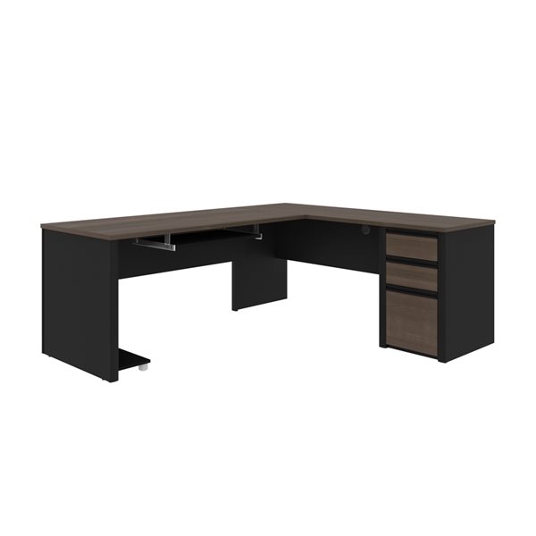 Bestar Connexion 71.1-in Brown/Black Modern/Contemporary L-Shaped Desk