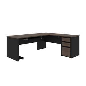 Bestar Connexion 71.1-in Brown/Black Modern/Contemporary L-Shaped Desk