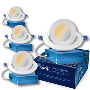 ELS Canada Lighting Slide Pearl 4-in LED White Airtight IC Gimbal Recessed Light Kit - 4-Pack