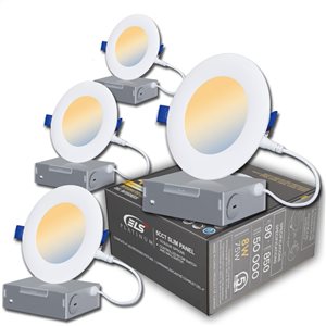 ELS Canada Lighting Platinum 4-in LED White Airtight IC Baffle Recessed Light Kit - 4-Pack
