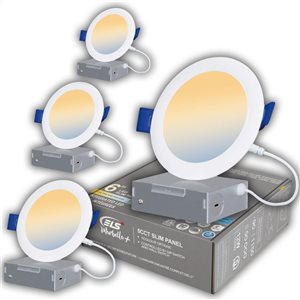 ELS Canada Lighting Marbella Plus 6-in LED White Airtight IC Baffle Recessed Light Kit - 4-Pack