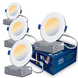 ELS Canada Lighting Marbella 4-in LED White Airtight IC Baffle Recessed Light Kit - 4-Pack