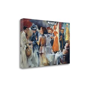 Impression sur toile à motif d'endroit Cafe Bon Voyage par Tangletown Fine Art de 23 po h. x 34 po l.