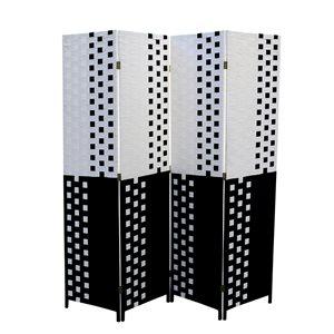 ORE International 4-Panel Black and White Paper Folding Contemporary/Modern Style Room Divider