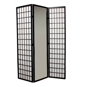 ORE International 3-Panel Black and White Paper Folding Contemporary/Modern Style Room Divider