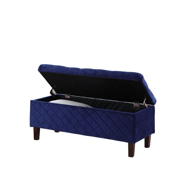 ORE International Modern Navy Blue Storage Bench