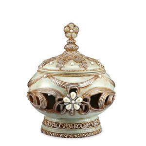 ORE International Gold Polyresin Vintage Urn Jewelry Box