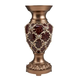 Décoration de table ORE International vase décoratif en polyrésine bronze