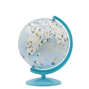 Décoration de table ORE International globe en acrylique bleu pâle