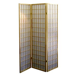 ORE International 3-Panel Brown Paper Folding Contemporary/Modern Style Room Divider