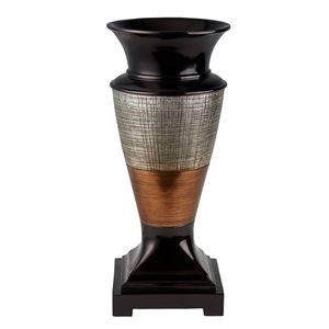 ORE International Dark Brown and Bronze Polyresin Vase Tabletop Decoration