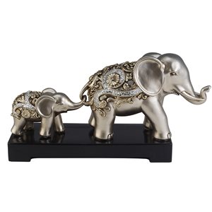 Décoration de table ORE International éléphant en polyrésine argent