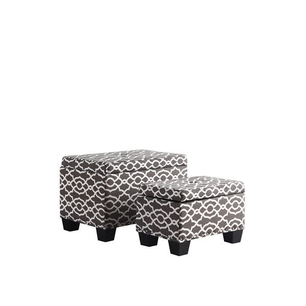 large patterned storage ottoman