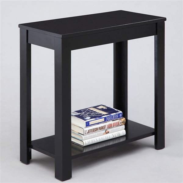 ORE International Black Wood Rectangular End Table