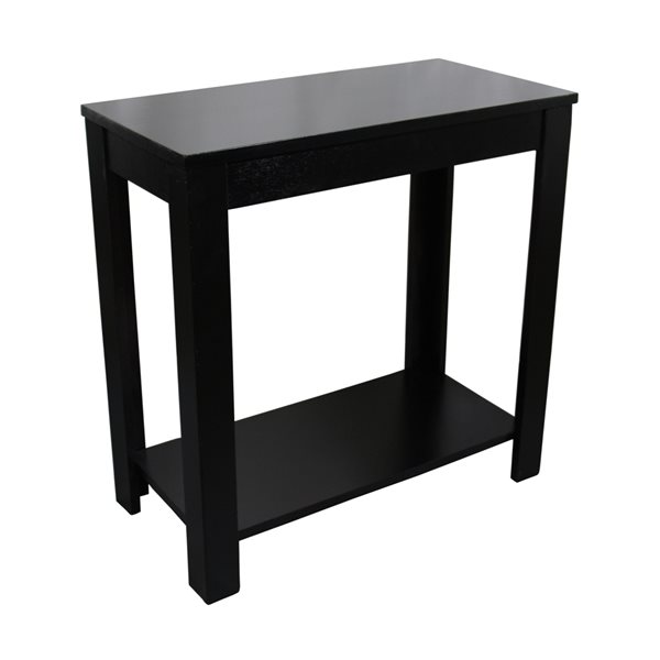 ORE International Black Wood Rectangular End Table