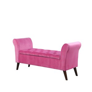 ORE International Hot Pink Modern Storage Bench