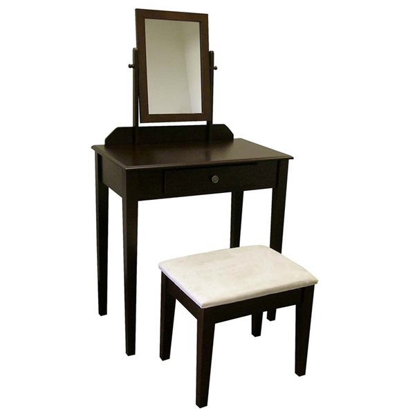 Espresso on sale makeup vanity