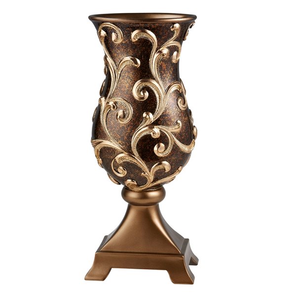 ORE International Bronze and Gold Polyresin Vase Tabletop Decoration