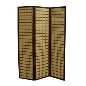 ORE International 3-Panel Walnut Folding Contemporary/Modern Style Bamboo Room Divider