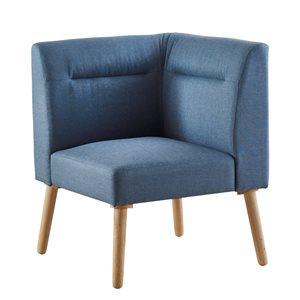 ORE International Ariel Blue Modern Polyester 1 Seater Sectional Corner