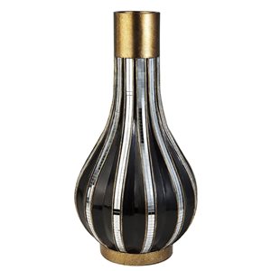 ORE International Black, Silver and Gold Polyresin Vase Tabletop Decoration