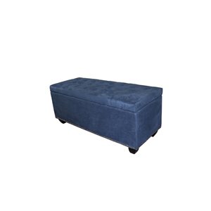 ORE International Modern Blue Suede Storage Bench