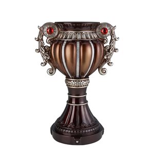 ORE International Bronze Polyresin Vase Tabletop Decoration with Silver Accents