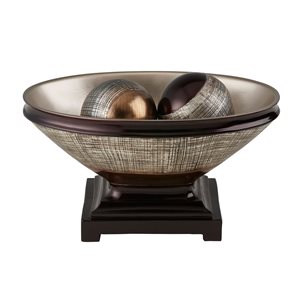 ORE International Bronze Polyresin Egyptian Bowl Tabletop Decoration