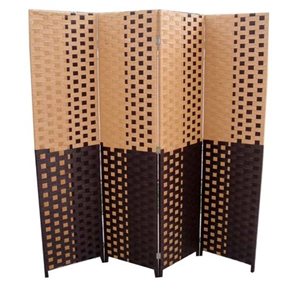 ORE International 4-Panel Espresso Paper Folding Contemporary/Modern Style Room Divider