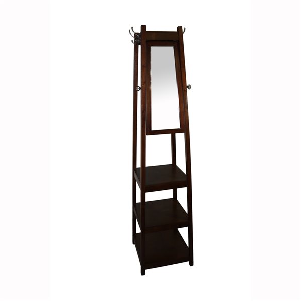 Shoe Racks Rona ORE International 5-Pair Cherry Wood Shoe and Coat Rack FW1394C | RONA