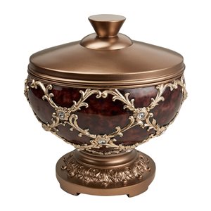 ORE International Polyresin Brown Round Jewelry Box