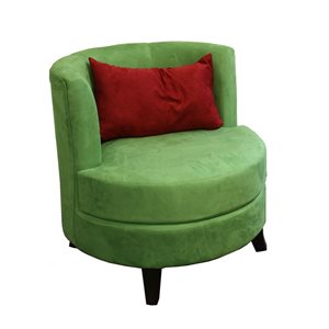 ORE International Modern Green Polyurethane Accent Chair with Pillow