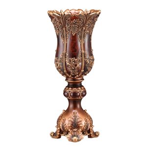 Décoration de table ORE International vase en polyrésine bronze