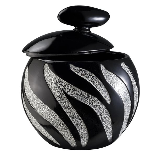 ORE International Black Polyresin Round Jewelry Box