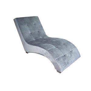 Chaise longue ORE International moderne en microfibre grise