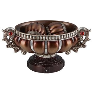 ORE International Bronze Polyresin Bowl Tabletop Decoration with Silver Accents