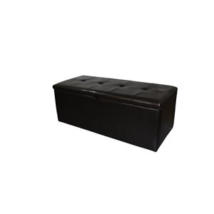 ORE International Modern Brown Faux Leather Storage Bench