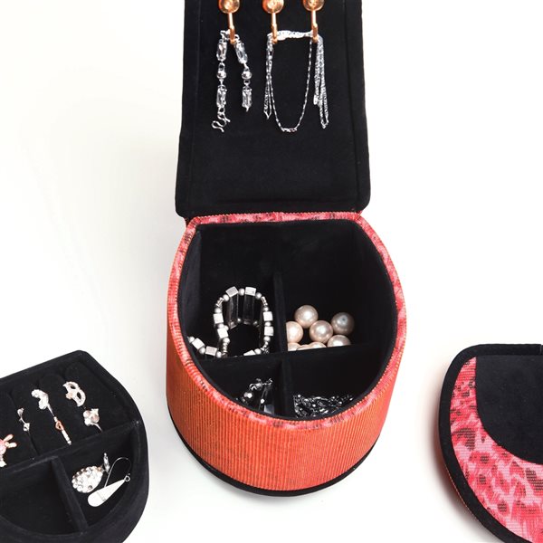 ORE International Polyurethane Red Leopard Print High heel Jewelry Box