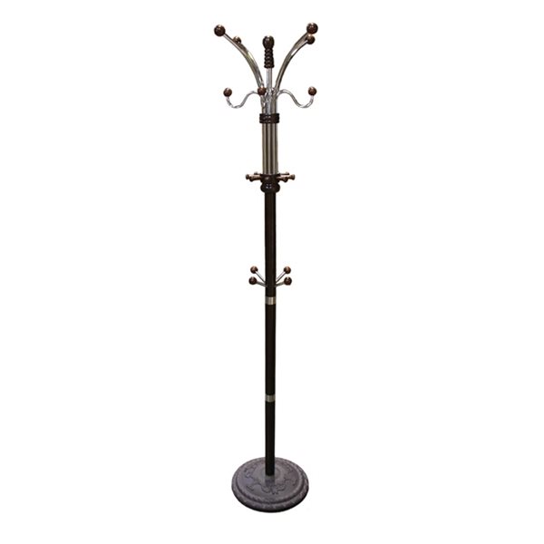 ORE International Espresso 20-Hook Coat Stand