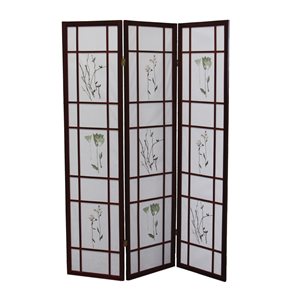 ORE International 3-Panel Cherry Paper Folding Shoji Style Room Divider