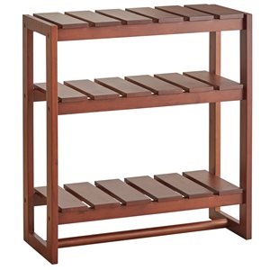 ORE International 24-in D x 26-in W x 26-in H 3-tier Brown Wooden Shelf