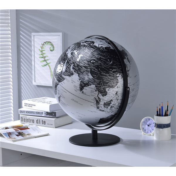 ORE International Black Polyresin Globe Tabletop Decoration