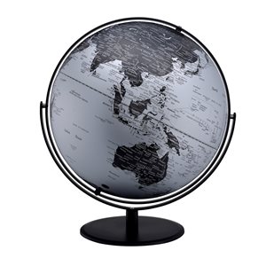 Décoration de table ORE International globe en polyrésine noir
