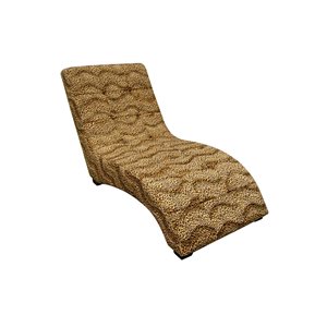 Chaise longue ORE International moderne en microfibre brune à motif léopard