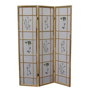 ORE International 3-Panel Black Folding Shoji Style Paper Room Divider