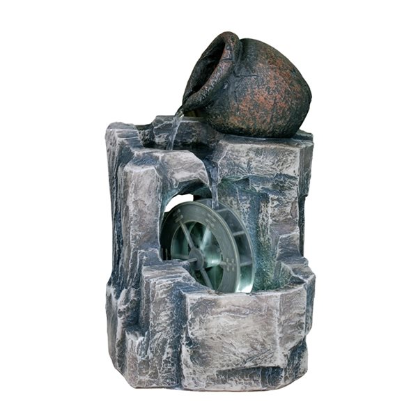 ORE International 11.5-in Resin Tabletop Indoor Fountain with LED Light