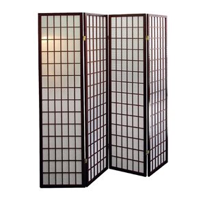 ORE International 4-Panel Cherry Paper Folding Contemporary/Modern Style Room Divider