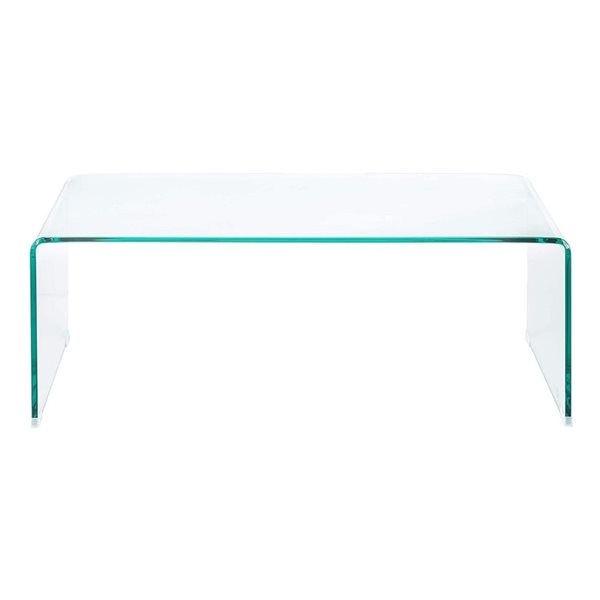 Plata Import 39-in Clear Glass Waterfall Coffee Table