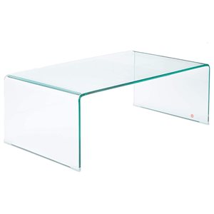 Plata Import 39-in Clear Glass Waterfall Coffee Table