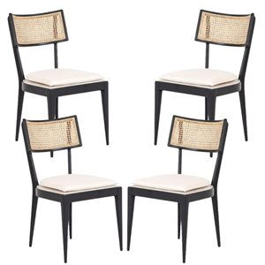 Plata Import Tina Contemporary Upholstered Side Chair with Wood Frame - Set of 4